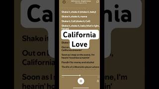 California Love by Tupac (lyrics ) #spotifyhits #lyrics #song #music #2pac #californialove #tupac