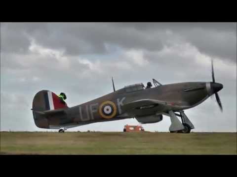 Hawker Hurricane fighter - close up view in a strong wind
