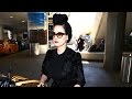 Dita Von Teese Pushes Her Massive Luggage Through LAX