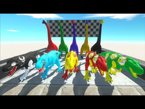 Brachiosaurus Dc vs Tyrannosaurus Marvel Speed Race Championship -  Animal Revolt Battle Simulator