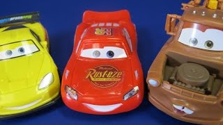 YouTube thumbnail: Playing Stunt Racers Mater, Lightning McQueen, Jeff Gorvette