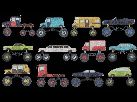 Monster Vehicles 4 - Monster Trucks & Street Vehicles - Classic Picture Show (Learning Video)