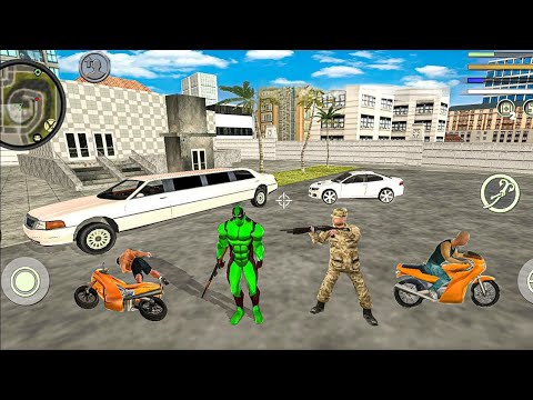 Green DeadPool Rope Hero Fly Real Army Helicopter Vice Town Simulator #34 - Android Gameplay