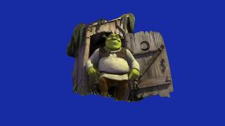 Shrek Bursts Out Of His Outhouse (Blue Screen Chro
