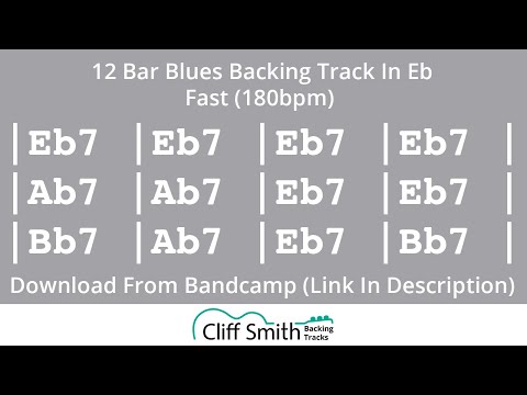 Eb - Fast 12 Bar Blues Backing Track (180bpm)