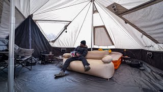 XL Luxury Tent Camping By A River + Cooking !!