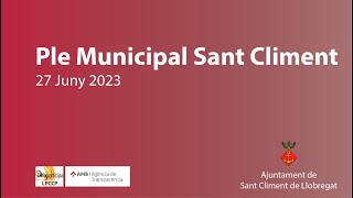 Ple Municipal Extraordinari, 27 de juny de 2023