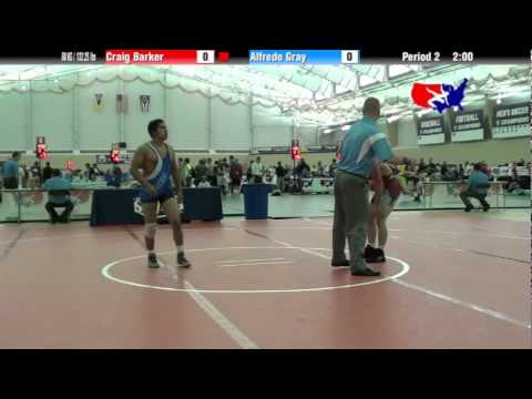 University Nat`ls FS  60 KG / 132.25 lbs: Craig Barker vs. Alfredo Gray