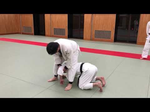 柔道【JUDO】鴨柔会　寝技で亀の相手に回転腕ひしぎ十字固め