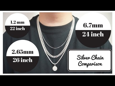 Silver Chains Length and Width Comparison