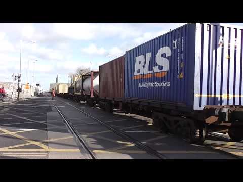 IE class 201 (218) + IWT Liner - Alexandra Road, Dublin