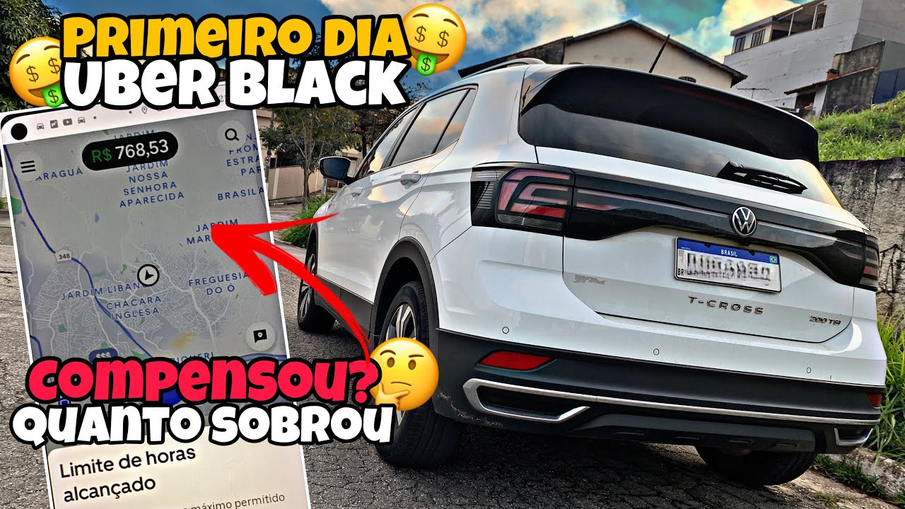 Primeiro dia na Uber com o T-cross no Black - veja como foi 🤑
