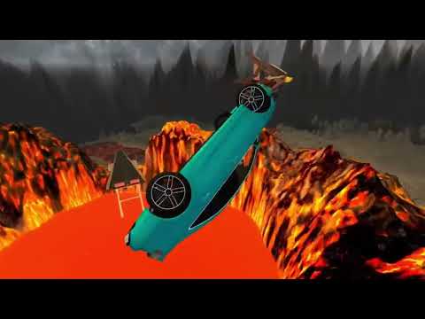 Beamng drive open bridge crashes over volcano- BeamNG. drive