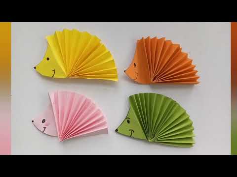 Bastel mit mir, Herbstdeko- bunte Igel aus Papier, esay, einfach und schnell basteln, ohne Aufwand