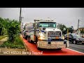 MCI 3320 Bus Being Towed Away On Cross Bay Blvd