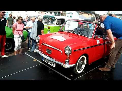 Letzte Teil der Zielankunft von den Rallye-Teilnehmern bei den Rheinbach Classics 2019