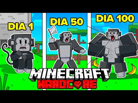 Eu Sobrevivi 100 DIAS como um MACACO no Minecraft HARDCORE!