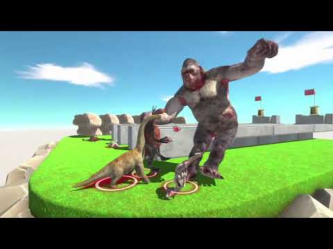 DARK T-REX vs DARK SPINO RACE BATTLE COMPETITION - Animal Revolt Battle Simulator ARBS