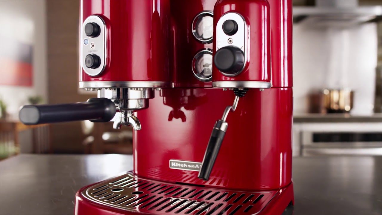 KitchenAid 47 Oz Semi-Automatic Espresso Machine in Empire Red