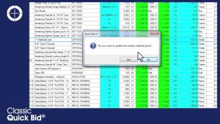 Quick Bid : Program Tabs – Material Tab