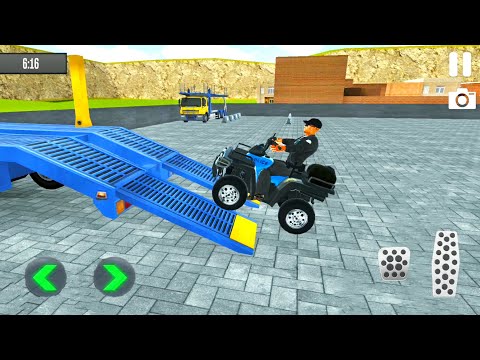 Police 4x4 Quad Bike Transportation Simulator - Truck With ATV Cargo - Android Gameplay