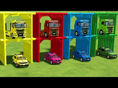 TRANSPORTING FULL COLORED DACIA DUSTER & LOGAN CARS WITH MAN TRUCKS ! Farming Simulator 22