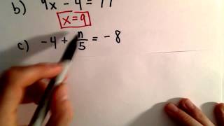 Solving Two - Step Linear Equations, Another Example