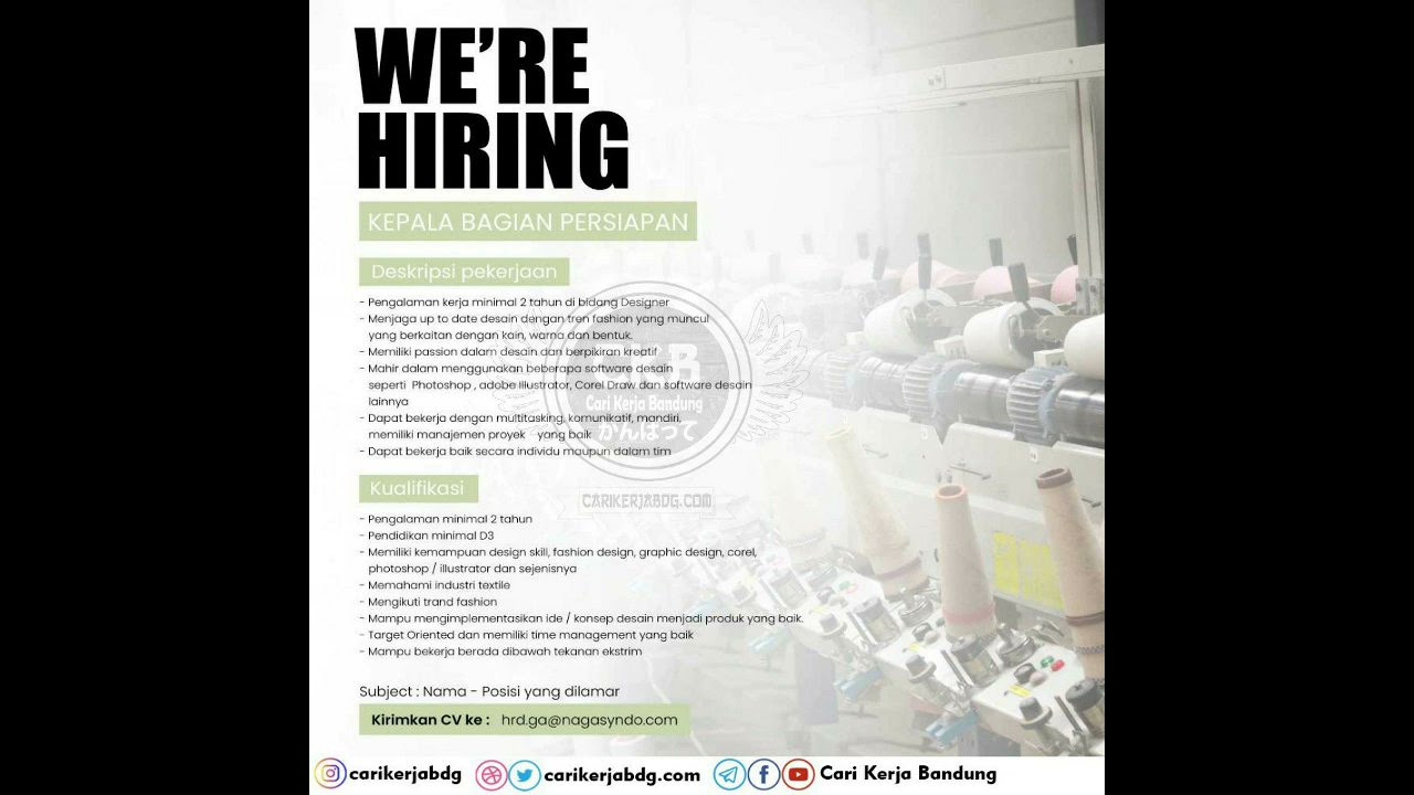 Loker Bandung Juni 2021