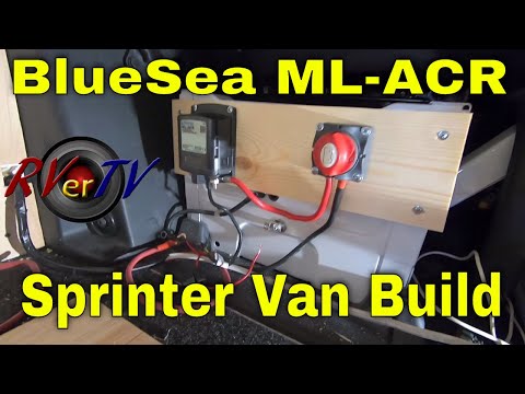 BlueSea ML-ACR Charging Relay - Wood Stain Oak Panels - Solar Wiring