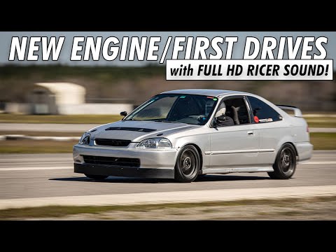 FIRST DRIVE and TRACK DAY after ENGINE SWAP with DC SPORTS + YONAKA EXHAUST Project Civic EK