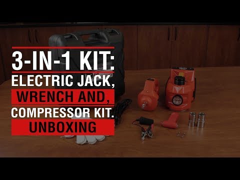 3-in-1 KIT: Electric Jack, Wrench, and Compressor Kit - Automotive Safety by Wagan Tech (#7010)