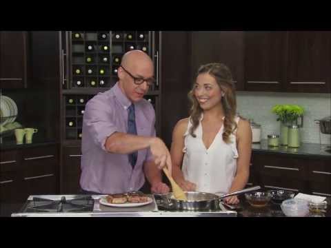 Striploin Medallions with Caramelized Pear & Cranberry Sauce-Great Tastes2013