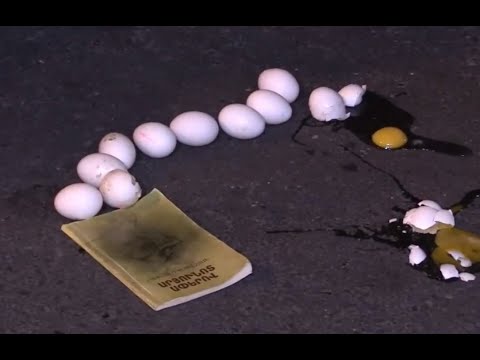 Քաղաքացիները ավարտելով բողոքի ակցիան՝ ձվեր են թողնում Պռոշյանում