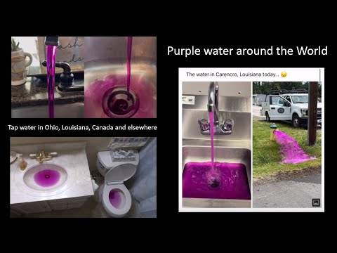 Purple Water around the World - poison in tap water, rivers, lagoons, streams and lakes