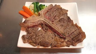 【肉×ASMR】Tボーンステーキを焼いて食べる【飯テロ】