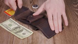 Гаманець для чоловіків із матової натуральної шкіри GRANDE PELLE 16810 коричневий