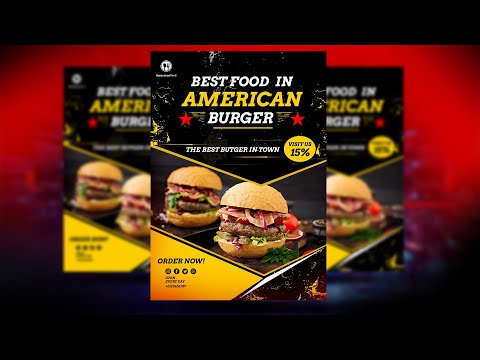 Photoshop tutorial Professional Poster Design | American Burger Menu Design | Proeml Graphic