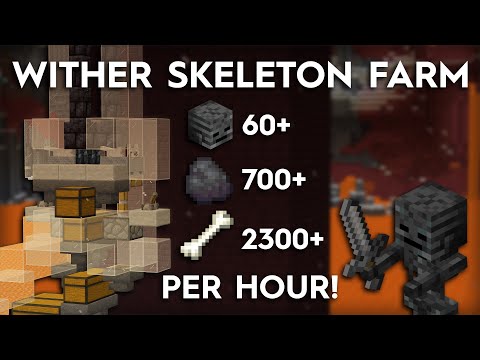 Minecraft Wither Skeleton Farm - Over 60 Skulls Per Hour