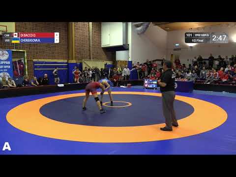 1/2 WW - 68 kg: O. DI BACCO (CAN) v. A. CHERKASOVA (UKR)