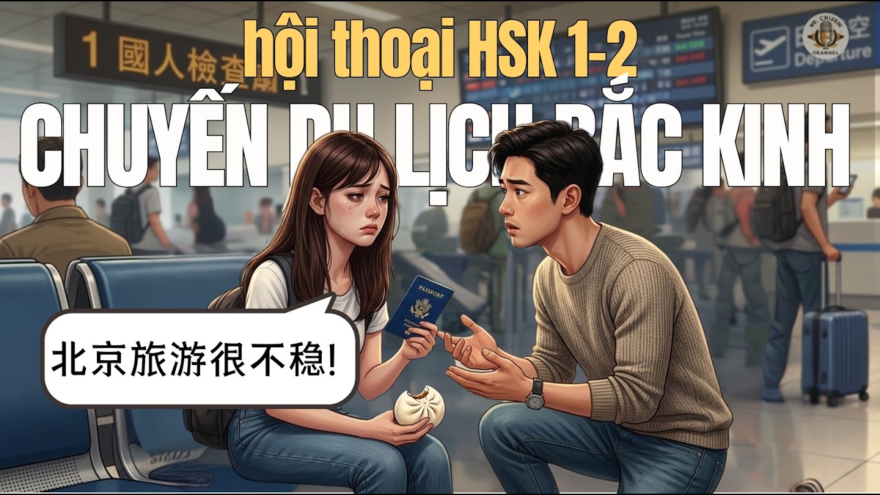 Ảnh minh họa bài học: Chuyến Du Lịch Bắc Kinh "BẤT ỔN" (Hội Thoại+Từ Vựng) | Podcast Tiếng Trung HSK 1 -2 - Mr. Chinese Channel