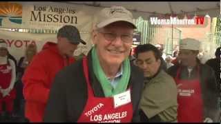 Harrison Ford feeds the Homeless at LA Mission's Christmas Eve Dinner 2012