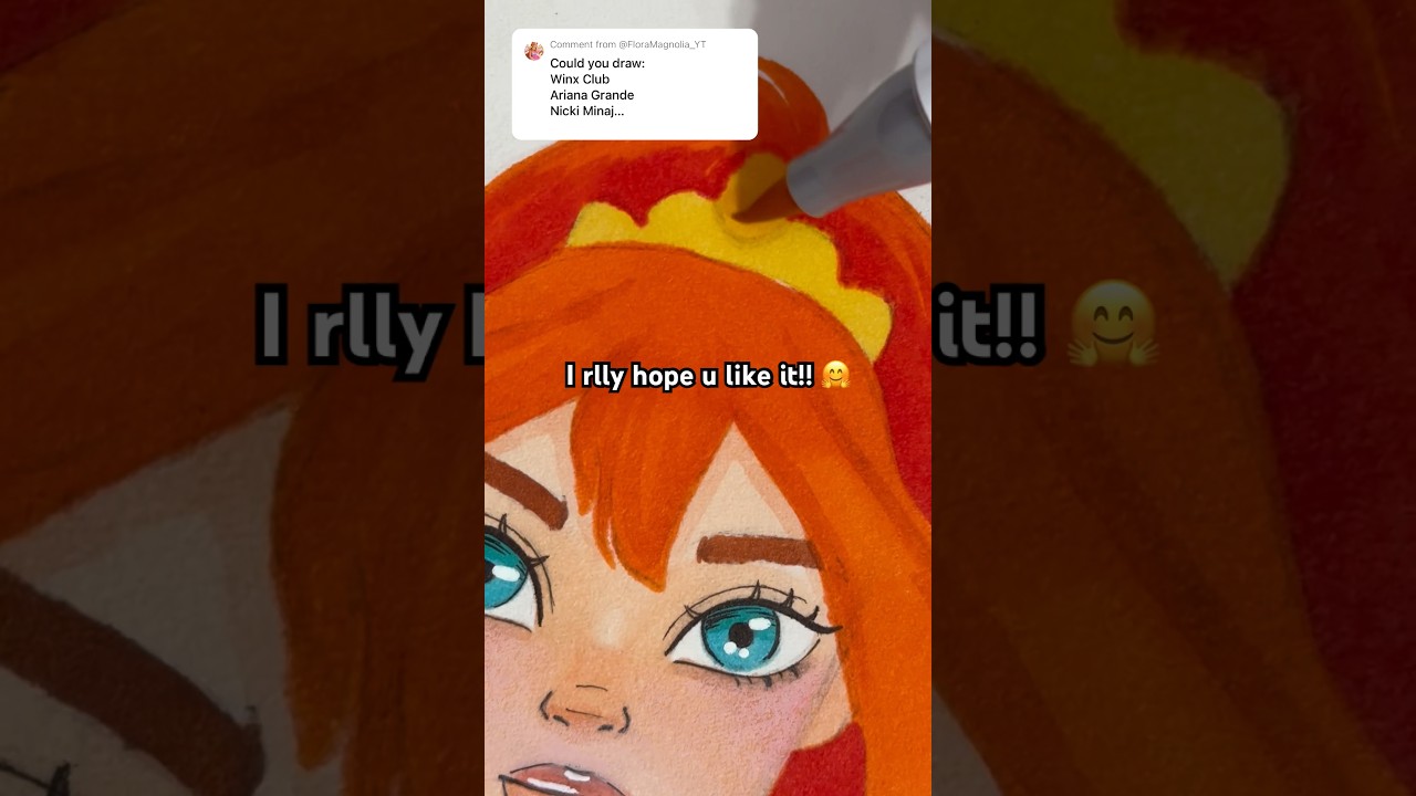 Drawing Bloom 🌸 from the ✨Winx Club✨ #shorts #art #youngartist #fyp #viral #winxclub #drawing