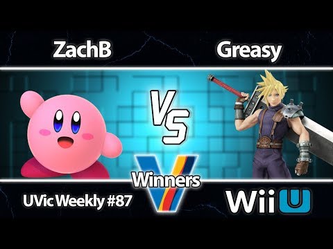 UVIC Smash 4 Weekly #87 ZachB (Kirby, Diddy) Vs Greasy (Cloud) - Winners Quarters