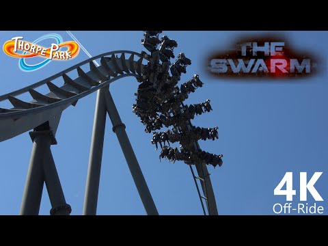 The Swarm - 4K UHD  Off-Ride - Thorpe Park - B&M Wing Coaster - Cinematic