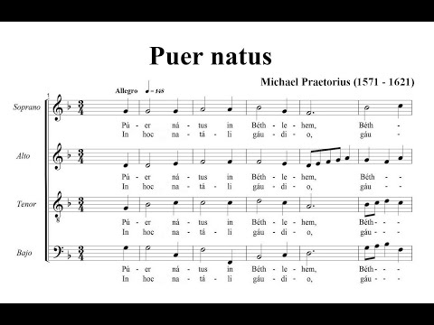 Praetorius, Michael (1571 - 1621) Puer natus in Bethlehem.