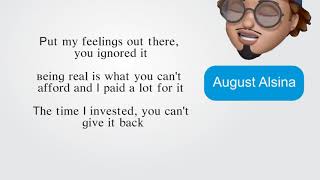Nunya by August Alsina (Lyrics)