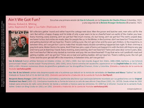 Ain't We Got Fun? (Whiting / Egan / Kahn) (1921) - Van & Schenck / Bennie Krueger Orchestra