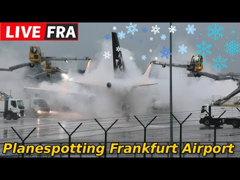🔴Live Monday Planespotting Frankfurt Airport ❄️FRA Deicing & Winter Action🌨️