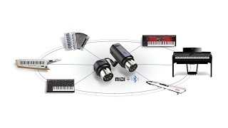 Video thumbnail for WIDI Master - CME - Wireless MIDI - Bluetooth MIDI - 1-to-4 bidirectional group connectivity by CME Pro - The MIDI Experts