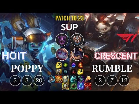 DWG Hoit Poppy vs T1 Crescent Rumble Sup - KR Patch 10.23